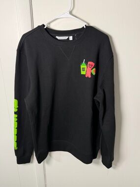 Camp David Sour Patch Kids Slurpee Watermelon Black Fleece Crewneck Sweatshirt L